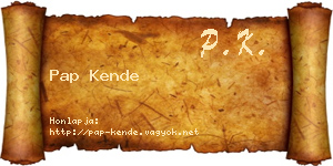 Pap Kende névjegykártya