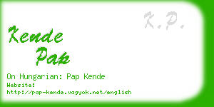 kende pap business card